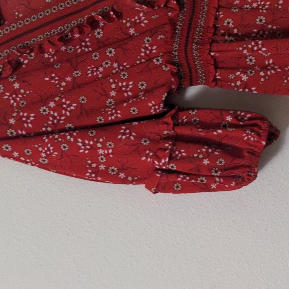 - Max Studio Red Floral Tiered Dress - Picture 6 of 8